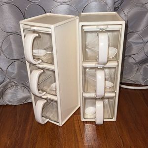 Stacked spice jewelry drawers with spoons (6 drawers total)